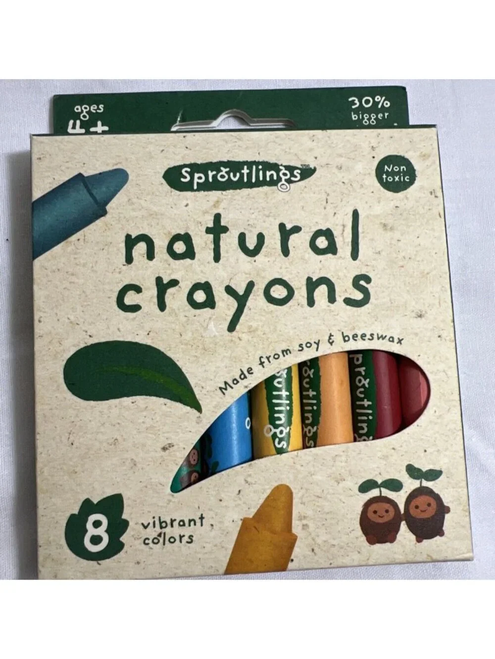 Sproutlings Natural Crayons Soy & Beeswax Blend, 8 Vibrant Colors Lot of 3 Boxes